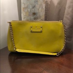 Kate Spade Small Yellow Clutch with Chain